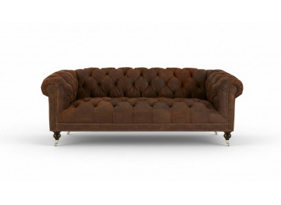 Brong dräisiichter Chesterfield Modern Design Lieder Sofa Design Miwwelen Samt Stoff