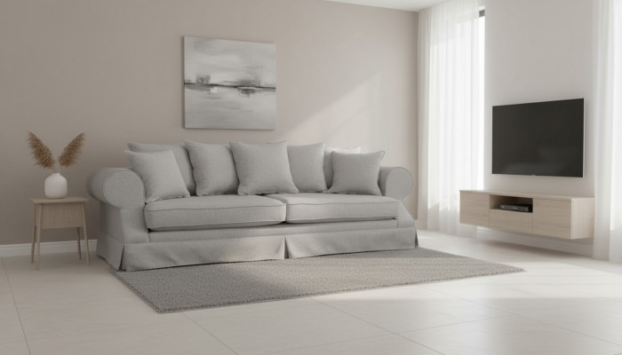 Gro Dreisëtzer Sofa Stoff Wunnzëmmer Design Couchen Polstersofa Nei Kreativ