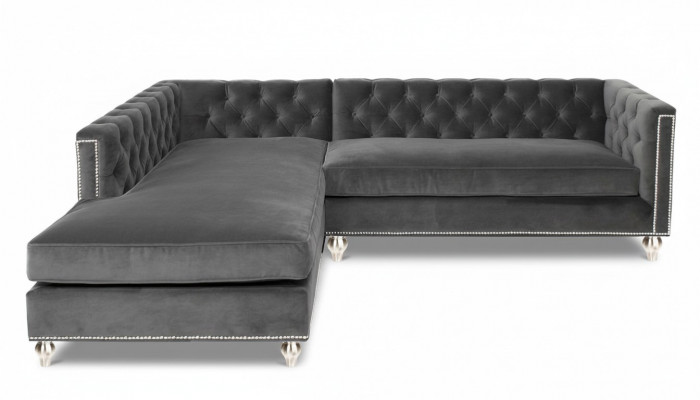 Eckcanapé Wunnlandschaft Canapé-Wénkel Garnitur Polstersamt Stoff Miwwelen Design Gro