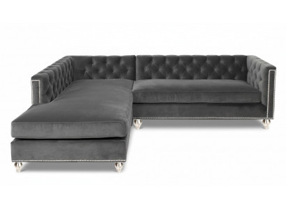 Eckcanapé Wunnlandschaft Canapé-Wénkel Garnitur Polstersamt Stoff Miwwelen Design Gro