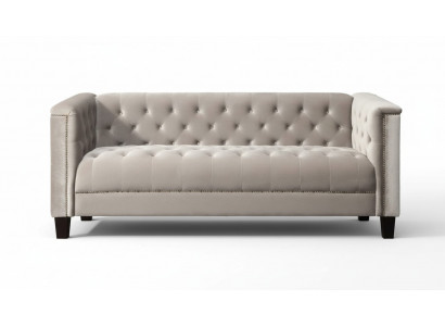 Hellgréng Dräisëtzer Textil Chesterfield Wunnzëmmer Modern Design Canapé Sofa
