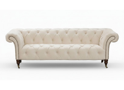 Beige Chesterfield Drësëtzer Modern Design Couches Stoff Sofa Designer Miwwelen