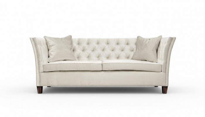 Chesterfield Zweesëtzer Hellgro Stoft Wunnzëmmer Design Polstersofa Kreativ