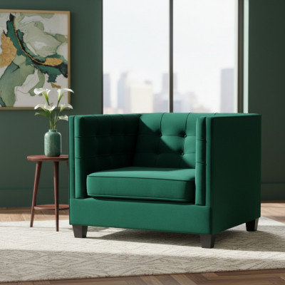 Chesterfield Sesselen Wunnzëmmer Modern Textil Stoff Gréng Kreativ Miwwelen Nei