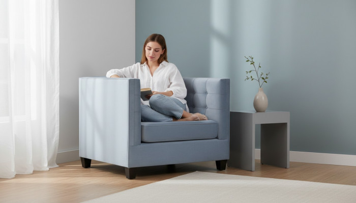 Bloen Chesterfield Fauteuil Wunnzëmmer Textil Stoff Kreativ Miwwelen Modern