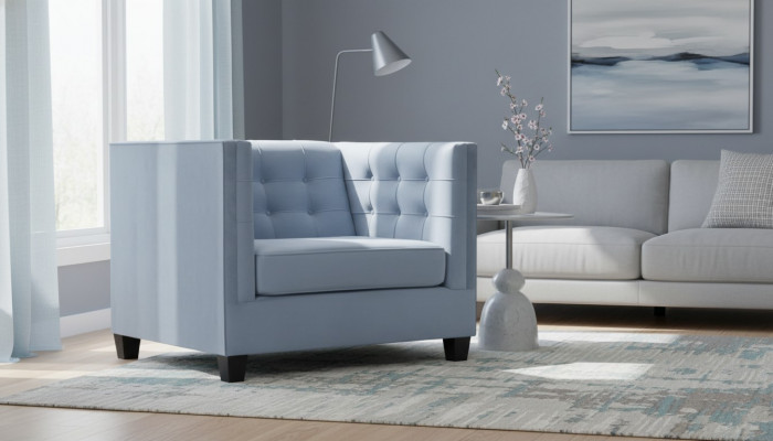 Bloen Chesterfield Fauteuil Wunnzëmmer Textil Stoff Kreativ Miwwelen Modern