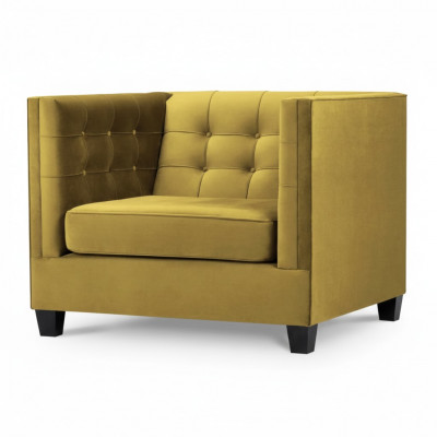 Fotell Chesterfield Textil Stoff Beige Kreativ Miwwelen Nei Wunnzëmmer