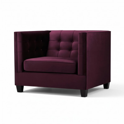 Fauteuil Chesterfield Textilstoff Violett Kreativ Miwwelen Neit Wunnzëmmer Modern