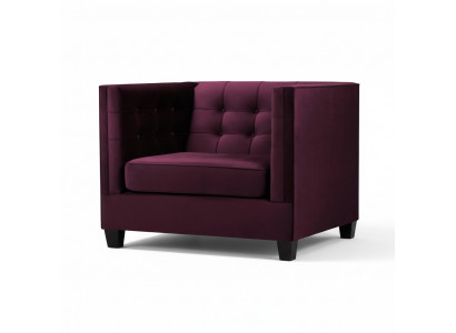 Fauteuil Chesterfield Textilstoff Violett Kreativ Miwwelen Neit Wunnzëmmer Modern