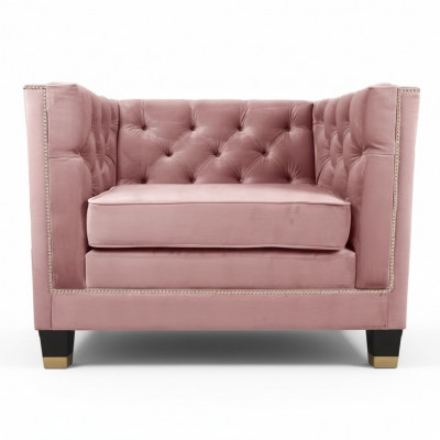 Sessel Chesterfield Textil Stoff Lila Kreativ Miwwelen Nei Wunnzëmmer Modern