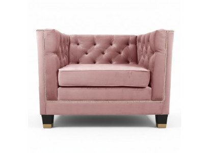 Sessel Chesterfield Textil Stoff Lila Kreativ Miwwelen Nei Wunnzëmmer Modern
