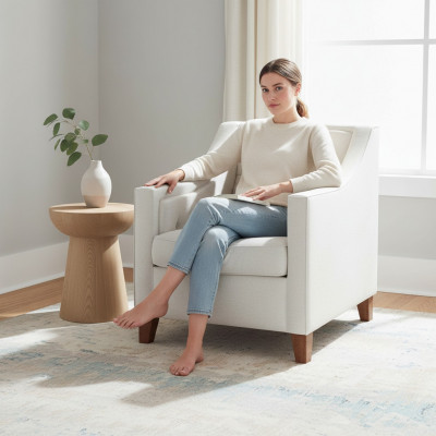 Fautuell Textilstoff Wäiss Kreativ Miwwelen Nei Loft Wunnzëmmer Modern