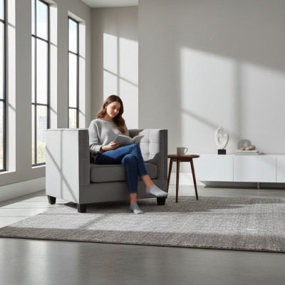 Sëtz Chesterfield Textil Stëfter Gro Neien Wunnzëmmer Modern Kreativ
