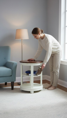 Modernen Dësch Salontafel Niewendësch Canapé Wunnzëmmer Holz Landhausmiwwel Nei