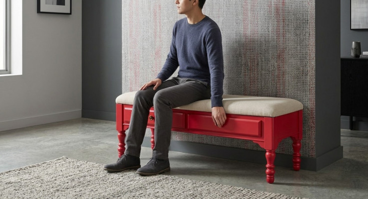 Textildesign Luxus Hocker Polster Amerikanesch Sëtz Relax Säit-Sofa Nei
