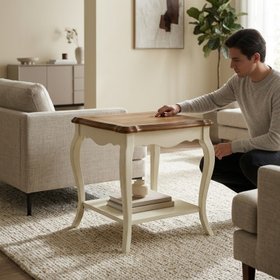 Design Klassesch Couchtisch Säitentisch Sofa Wunnzëmmer Dësch Miwwelen Holz Neit