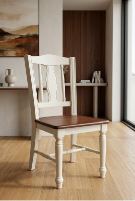 Massivholz Miwwel Stull Set Iesszëmmer Design 1 Stull Neien Still Landhaus Fauteuil