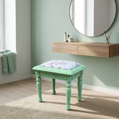 Textil Hocker Sofa Pouf Polster Bäisteelhocker Miwwelhocker Hocker Holz Sëtz Nei