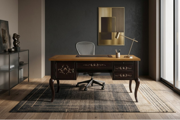 Sekretär Kolonial Stil Schreifdësch Büro Schreifdëscher Dëscher klasseschen Dësch