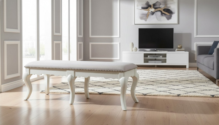 Hocker Sëtz Fernseh Design Polster Fousshocker Klassesch Textil Nei Ottomane