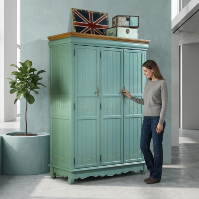 Kleederschafdesign Kleederschief aus massivt Holz Landhausmiwwelen Schief Nei