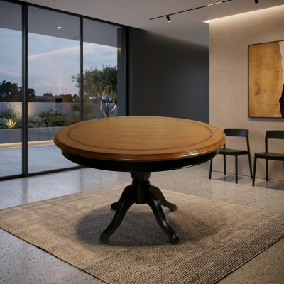 Iesszëmmerdësch ronn 122 cm Massiv Holz Iessdësch Kicheldësch Dësch Echt Holz Nei