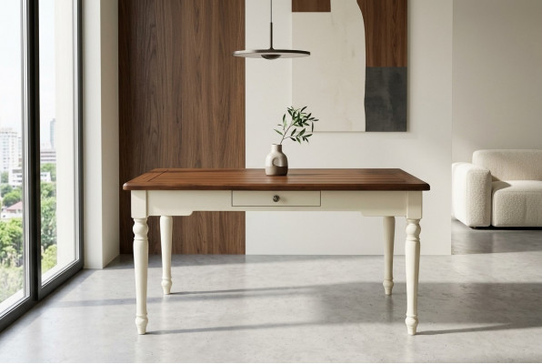 Stil Iessdësch Holz Dësch Eechte Holz Klassesch Designer Dëscher Amerikanesch Miwwelen