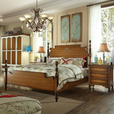 Design Schlofzëmmer 3 Deeler Bett 2x Nuetsdësch Amerikanesch Luxus Better Set Miwwelen