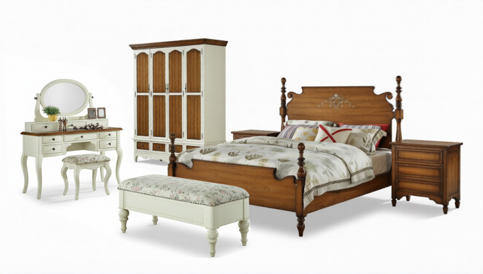 Elegant 7-Stéck Komplett-Schlofzëmmer Set Eleganz fir Äert Schlofzëmmer