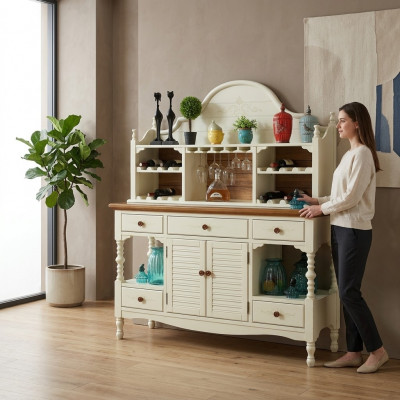 Anrichte Miwwelen Kommod Anrichte Säit Holz Board Schaf Wunneng Zëmmer Holz Luxus