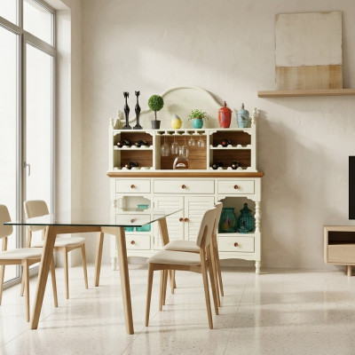 Anrichte Miwwelen Kommod Anrichte Säit Holz Board Schaf Wunneng Zëmmer Holz Luxus