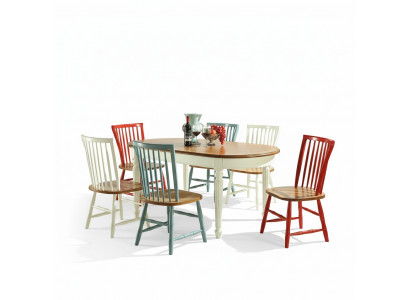 Vitrine Iessdësch 6x Iesszëmmer Set Stull Garnitur Dësch Grupp 8tlg. Set Kommode