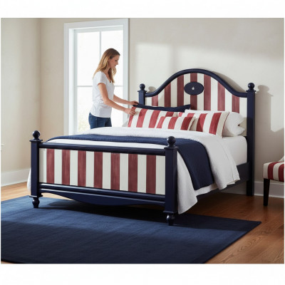 Designer Bett Betten Duebbelbett Polsterbett Schlofzëmmer Holzbett Neit