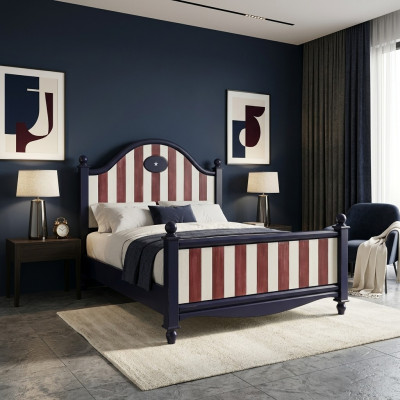 Designer Bett Betten Duebbelbett Polsterbett Schlofzëmmer Holzbett Neit