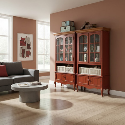 Luxus Schaf Holzmöbel Schief Vitrinn Regal Akteschaf Glasschaf Antik