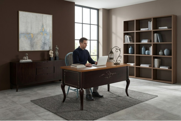 Design Dësch Kanzlei Praxis Dëscher Chef Schreifdësch Exklusiv Büro Ariichtung