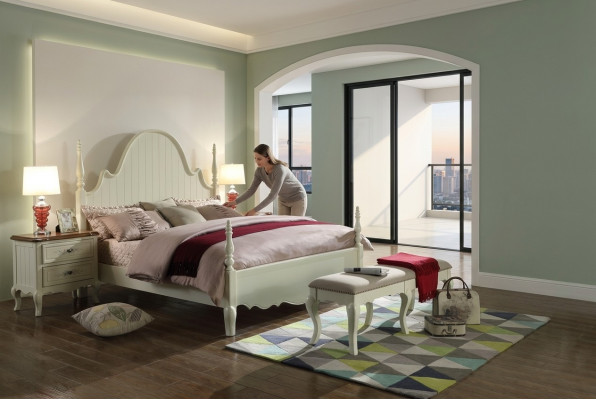 Bett Polsterbett Luxus Schlofzëmmer Design Better Textil Holz Bettgestell Neit