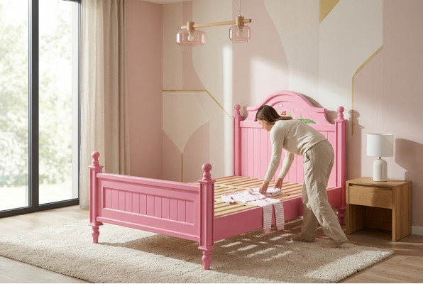 Bett Këssen Design Luxus Duebel Hotel Better Schlof Zëmmer Holz 120x200cm Nei