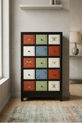 Faarwege Apdikteschof Kommode Sideboard Héich Schief Echt Holz Kommoden