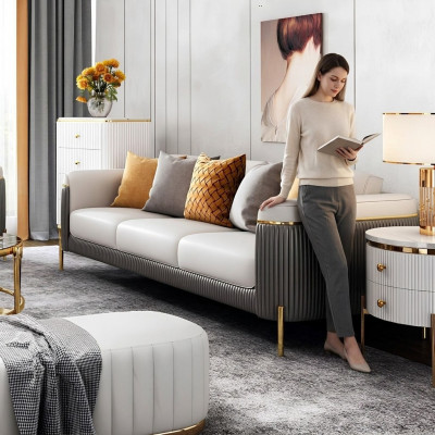 Sofasett 321 Sëtzer Set Design Sofa Polster Couchen Canapé Modern Dësch Nei
