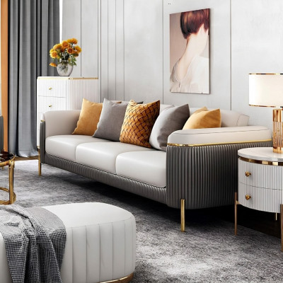 Sofasett 321 Sëtzer Set Design Sofa Polster Couchen Canapé Modern Dësch Nei