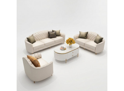 Sofagarnitur 3+2+1 Sëtz Set Design Sofas Polster Couchen Modern Lieder Couch