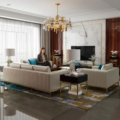 Sofagarnitur 3+2+1 Sëtzer Set Couchen Design Sofa Këssen Modern Couch