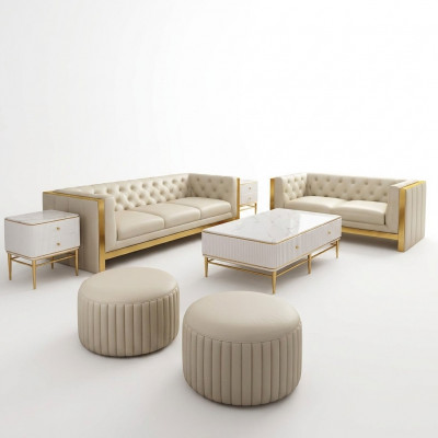 Canapé-Set 3-2-Sëtzer Design Sofa Polster Canapéen Couch Modern