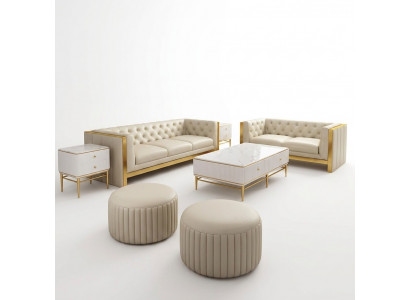 Canapé-Set 3-2-Sëtzer Design Sofa Polster Canapéen Couch Modern