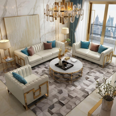 Sofagarnitur 3+2+1 Sëtzer Wunnlandschaft Canapé Couch Polsterset Sofas
