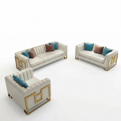 Sofagarnitur 3+2+1 Sëtzer Wunnlandschaft Canapé Couch Polsterset Sofas