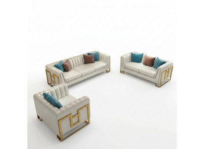 Sofagarnitur 3+2+1 Sëtzer Wunnlandschaft Canapé Couch Polsterset Sofas