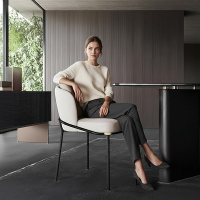 Iesszëmmer 1x Stull Still Polster Textil Modern Designer Lehnsëtz Fautteuil