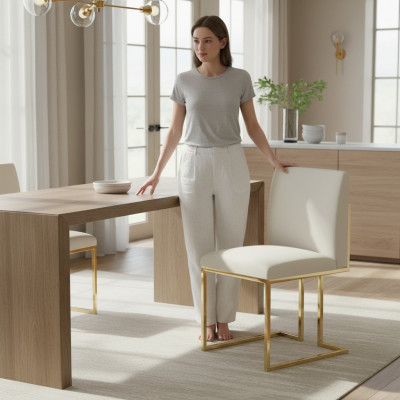 Stull Set Sëtz Polster Schwéng Salle à Manger Stull Lehn Textil Modern Luxus